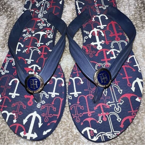 Tommy Hilfiger flip flops size 7/8 - Picture 2 of 5